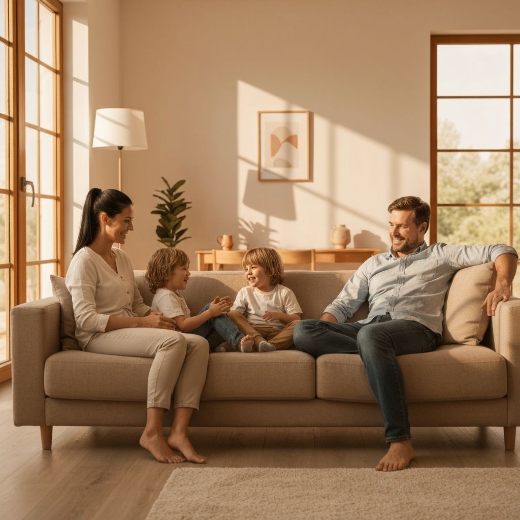 Family enjoying clean, fresh air in their home
